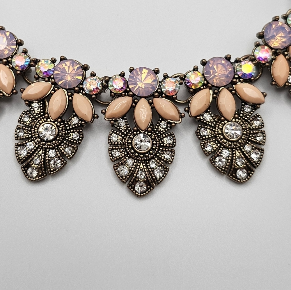 Bridal Prom Formal Rhinestone Statement Necklace - Picture 2 of 5